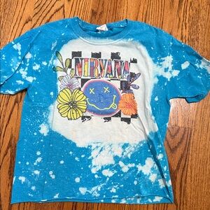NIRVANA Kids Blue and White Graphic Tee